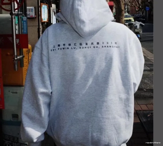S XL M L HOODED BOX LOGO SWEAT Shanghai Grey 0827